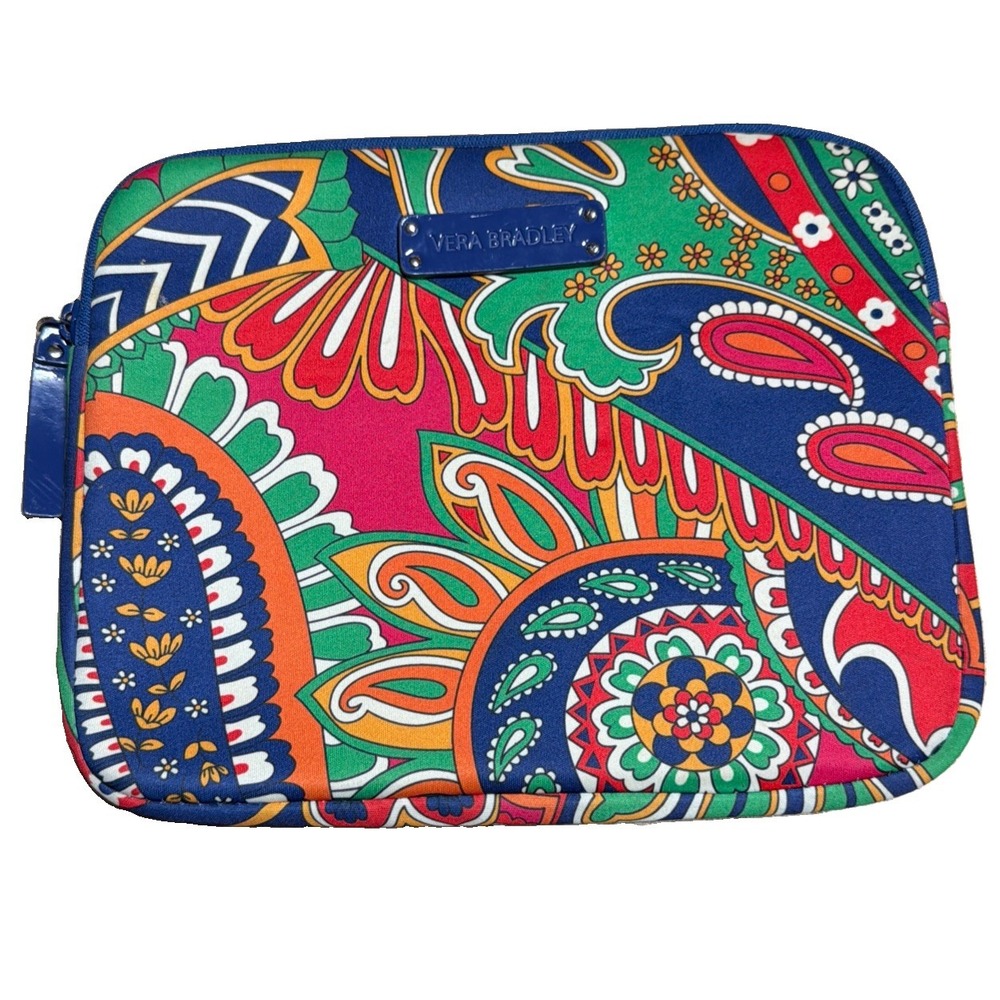 Vera Bradley Tablet IPad Padded Sleeve Case Zip Closure 10x8" Venetian Paisley